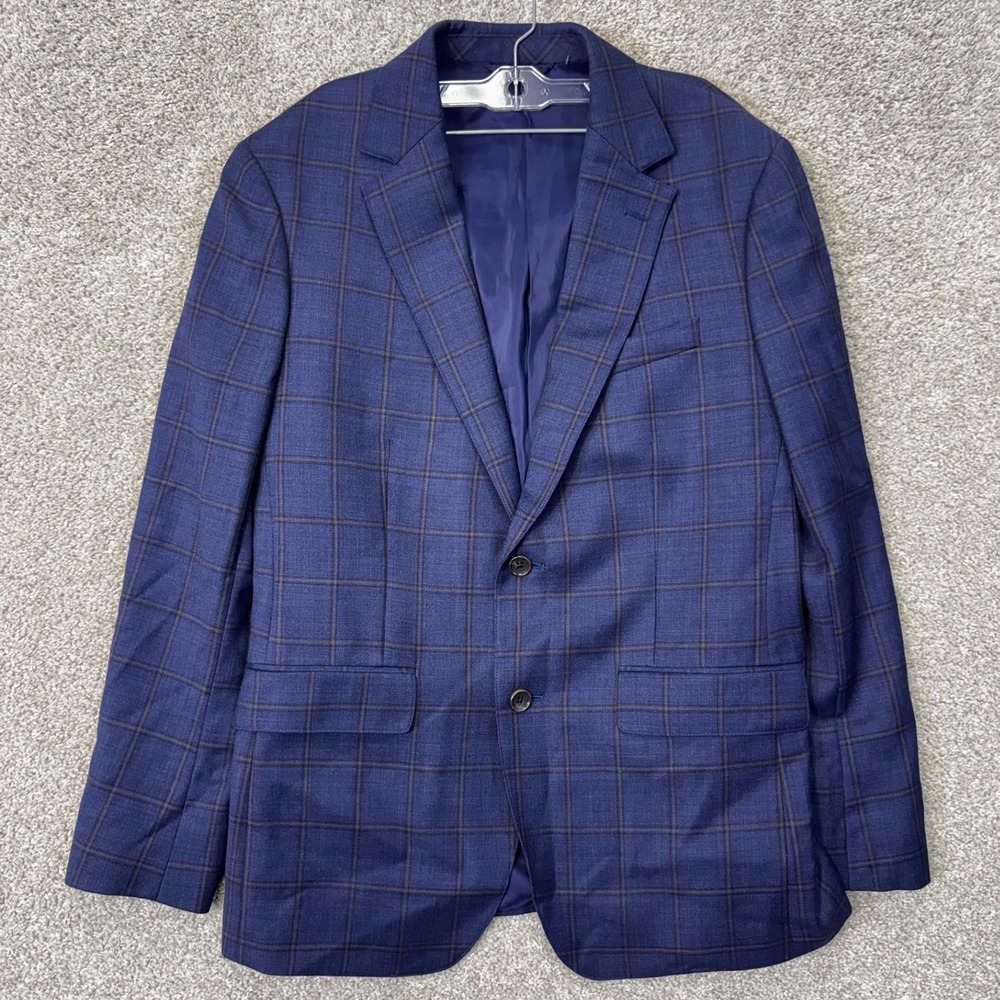 Bonobos Blazer Mens 40R Slim Fit Windowpane Blue EUC